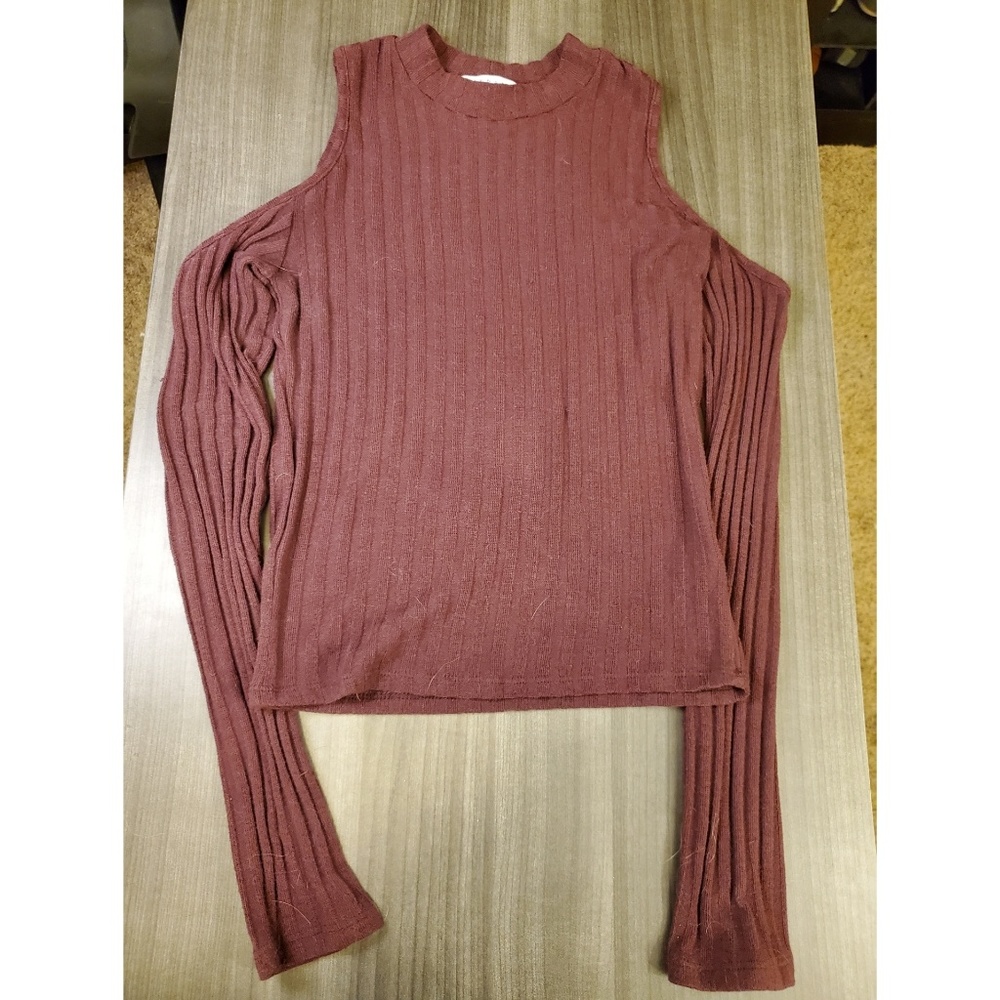 Shoulderless Long sleeve Crop